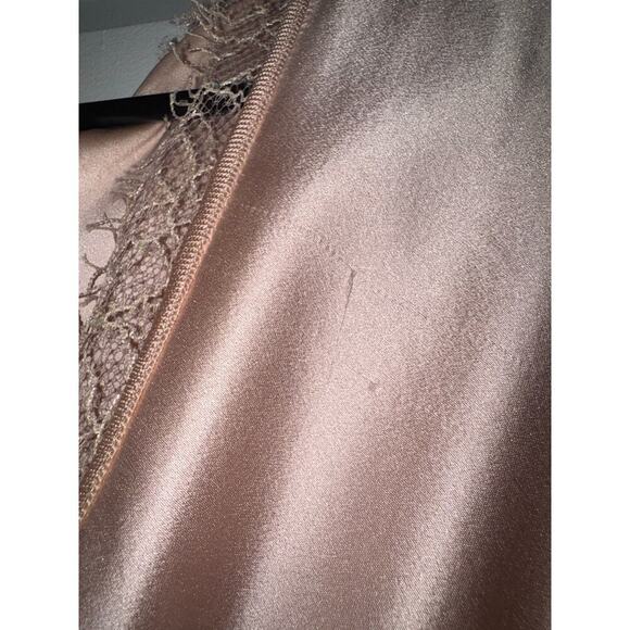 St. John Evening Pale Rose Satin Slip Dress Lace Trim Size 6 – Vintage Glam - Picture 6 of 14